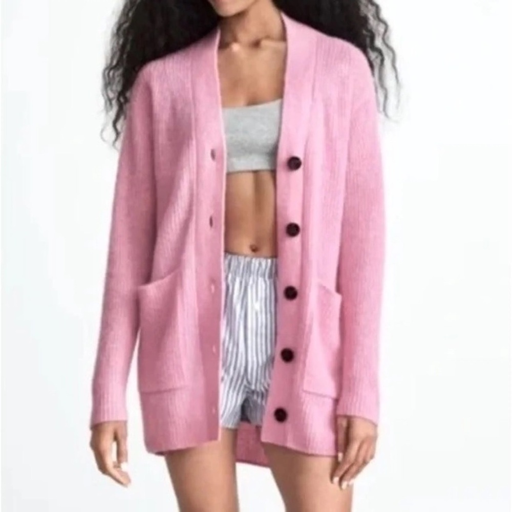 Everlane Alpaca blend Pink Oversized Cardigan Sweater, Size‎ S